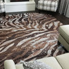5' x 8' Modern Zebra Silver Splash Rectangle Nylon Area Rug