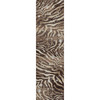 2' x 8' Modern Zebra Silver Splash Rectangle Runner Nylon Area Rug
