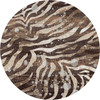 8' Modern Zebra Silver Splash Round Nylon Area Rug