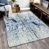 5' x 8' Distressed Delft Flowers Countryside Rectangle Nylon Area Rug