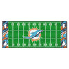 30" x 72" Miami Dolphins NFL x FIT Pattern Football Field Rectangle Runner Mat