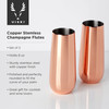 Copper Stemless Champagne Flutes by Viski, Set of 2