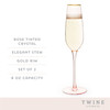 Rose Crystal Champagne Flutes by Twine Living, Set of 2