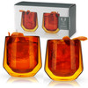 Double Walled Aurora Tumblers in Amber by Viski, Set of 2