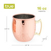 Hammered Moscow Mule Copper Mugs by True, Set of 2