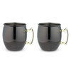 Black Moscow Mule Mug with Gold Handle by True, Set of 2