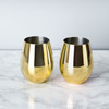 Gold Stemless Wine Glasses by Viski, Set of 2