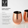 Copper Stemless Wine Glasses by Viski, Set of 2