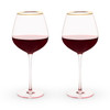 Rose Crystal Red Wine Glasses by Twine Living, Set of 2