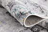 2' x 10' Grey Floral Power Loom Stain Resistant Area Rug