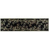 2' x 10' Black Hand Tufted Bordered Tropical Bamboo Indoor Runner Rug