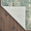 2' x 10' Blue and Gray Abstract Splash Indoor Runner Rug