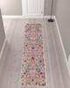 2' x 10' Gray Floral Power Loom Runner Rug