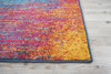 2' x 10' Blue and Pink Abstract Power Loom Runner Rug