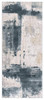 2' x 10' Blue and Ivory Abstract Dhurrie Runner Rug