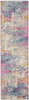 2' x 10' Blue & Pink Abstract Power Loom Runner Rug