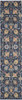 2' x 10' Navy Blue Floral Power Loom Runner Rug