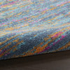 2' x 10' Blue and Orange Abstract Power Loom Runner Rug