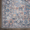 2' x 10' Blue Floral Power Loom Distressed Washable Runner Rug