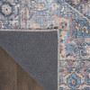 2' x 10' Blue Floral Power Loom Distressed Washable Runner Rug