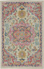 2' x 3' Pink and Ivory Southwestern Dhurrie Area Rug