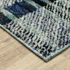 2' x 3' Blue Geometric Power Loom Stain Resistant Area Rug