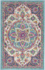 2' x 3' Pink and Green Dhurrie Area Rug