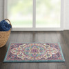 2' x 3' Pink and Green Dhurrie Area Rug