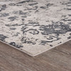 2' x 3' Cream and Gray Damask Stain Resistant Area Rug