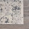 2' x 3' Cream and Gray Damask Stain Resistant Area Rug