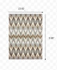 2' x 3' Gray and Taupe Ikat Pattern Scatter Rug