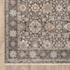 2' x 3' Grey and Ivory Oriental Power Loom Stain Resistant Area Rug with Fringe