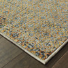 2' x 3' Silver Gold Rust and Blue Green Geometric Power Loom Stain Resistant Area Rug