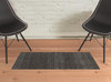 2' x 3' Charcoal Grey and Brown Geometric Power Loom Stain Resistant Area Rug