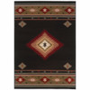 2' x 3' Black and Green Southwestern Power Loom Stain Resistant Area Rug