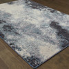 2' x 3' Navy and Ivory Abstract Power Loom Stain Resistant Area Rug