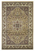 2' x 3' Beige and Ivory Floral Medallion Area Rug
