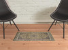 2' x 3' Beige and Ivory Floral Medallion Area Rug
