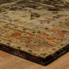 2' x 3' Gold Brown Grey Rust Green and Purple Oriental Power Loom Area Rug