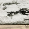 2' x 3' Charcoal and White Abstract Power Loom Stain Resistant Area Rug