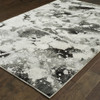 2' x 3' Charcoal and White Abstract Power Loom Stain Resistant Area Rug