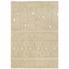 2' x 3' Sand and Ivory Geometric Power Loom Stain Resistant Area Rug