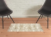 2' x 3' Ivory & Gray Abstract Strokes Scatter Rug