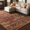 2' x 3' Red Gold and Green Oriental Power Loom Stain Resistant Area Rug