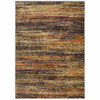 2' x 3' Brown Rust Red Gold Orange and Tan Abstract Power Loom Area Rug