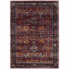 2' x 3' Red Purple Gold and Grey Oriental Power Loom Stain Resistant Area Rug