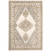 2' x 3' Beige and Ivory Oriental Power Loom Stain Resistant Area Rug