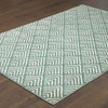 2' x 3' Foam Blue and Ivory Geometric Power Loom Stain Resistant Area Rug