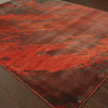 2' x 3' Red and Grey Abstract Power Loom Stain Resistant Area Rug