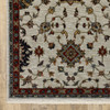 2' x 3' Ivory Grey Rust Red Gold and Shades Of Blue Oriental Power Loom Area Rug